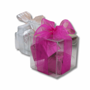 Clear Cello Cube With Two Chocolates